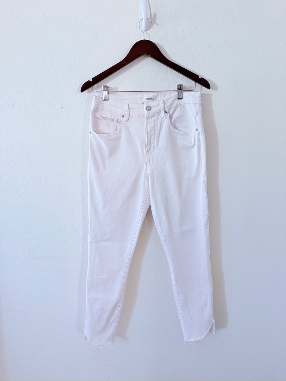 Good American Good Legs Crop White Skinny Jeans Women’s Size 14/32
